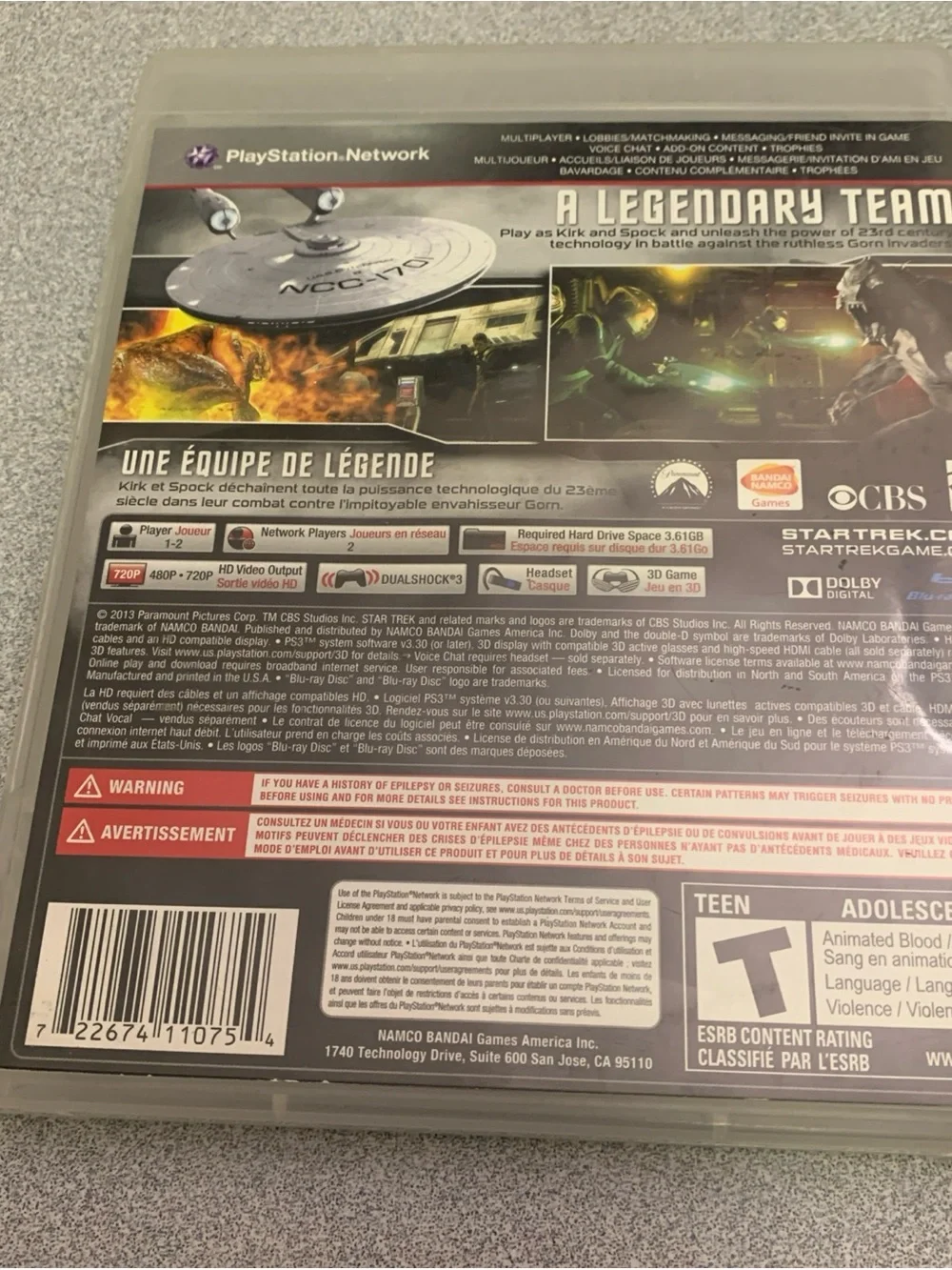 Star Trek (PlayStation 3 PS3) Video Game - Game and Case - Picture 4 of 4